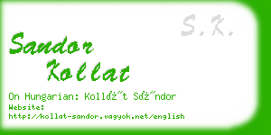 sandor kollat business card
